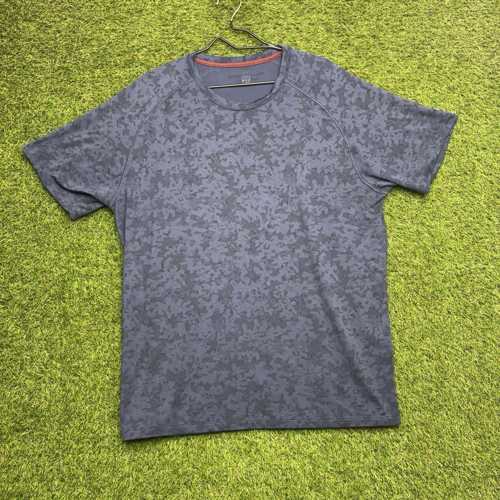 Peter Millar Camo Performance Shirt Mens Large Short Sleeve AOP Golf Wiking